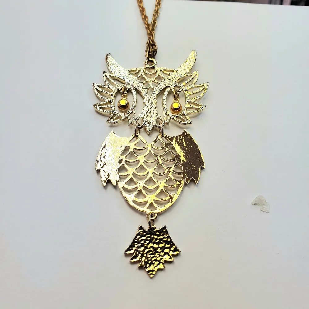 Huge owl necklace